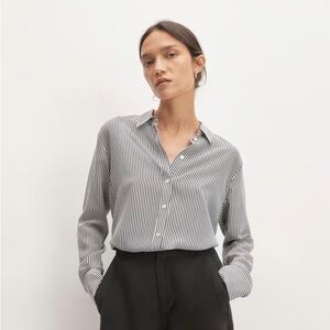 Everlane washable silk striped shirt